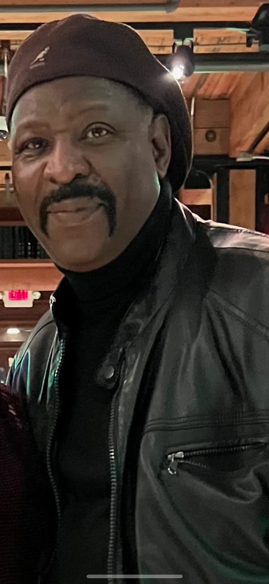 Lennell D. Caldwell in a black leather riding jacket